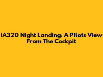 IA320 Night Landing: A Pilot's View From The Cockpit