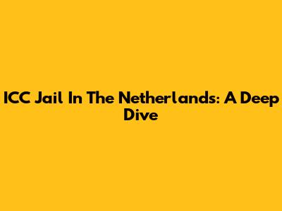 ICC Jail In The Netherlands: A Deep Dive