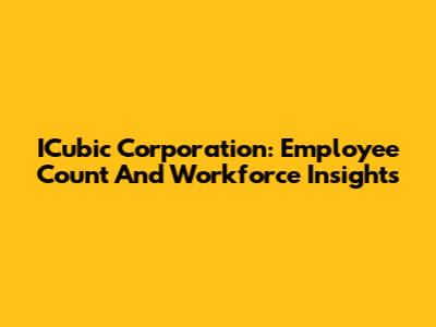 ICubic Corporation: Employee Count And Workforce Insights