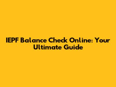 IEPF Balance Check Online: Your Ultimate Guide
