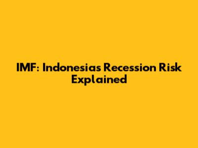 IMF: Indonesia's Recession Risk Explained