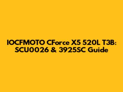 IOCFMOTO CForce X5 520L T3B: SCU0026 & 3925SC Guide