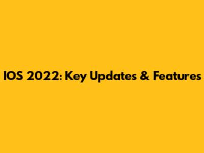 IOS 2022: Key Updates & Features