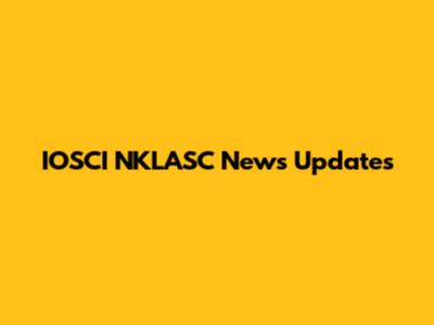 IOSCI NKLASC News Updates