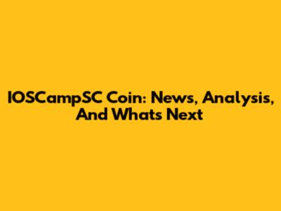 IOSCampSC Coin: News, Analysis, And What's Next