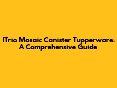 ITrio Mosaic Canister Tupperware: A Comprehensive Guide