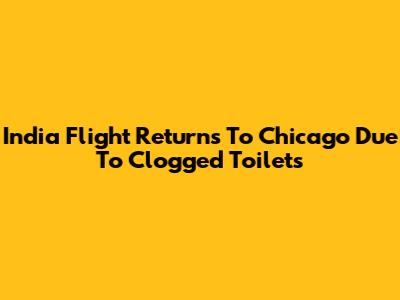 India Flight Returns To Chicago Due To Clogged Toilets