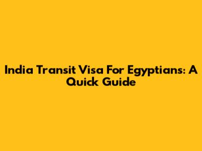 India Transit Visa For Egyptians: A Quick Guide