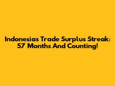 Indonesia's Trade Surplus Streak: 57 Months And Counting!