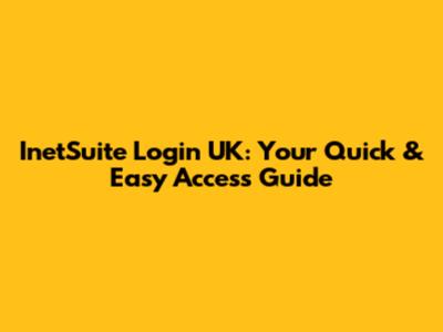 InetSuite Login UK: Your Quick & Easy Access Guide