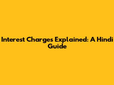 Interest Charges Explained: A Hindi Guide