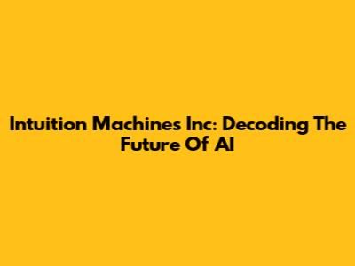 Intuition Machines Inc: Decoding The Future Of AI