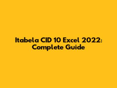 Itabela CID 10 Excel 2022: Complete Guide