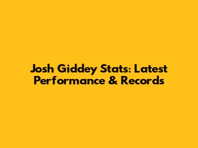 Josh Giddey Stats: Latest Performance & Records