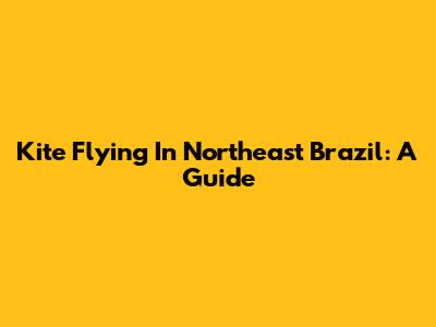 Kite Flying In Northeast Brazil: A Guide