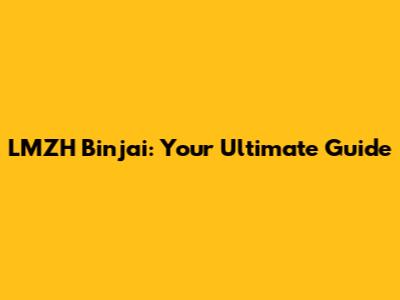 LMZH Binjai: Your Ultimate Guide
