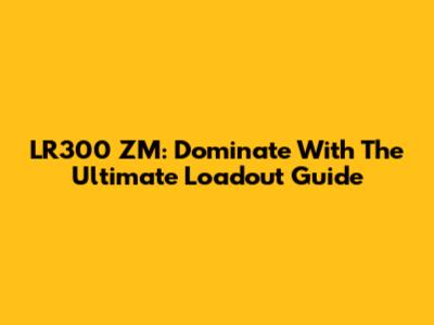 LR300 ZM: Dominate With The Ultimate Loadout Guide