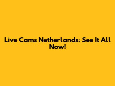 Live Cams Netherlands: See It All Now!