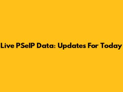 Live PSeIP Data: Updates For Today