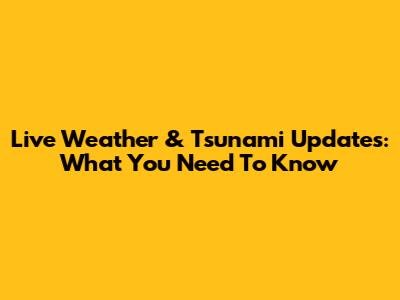 Live Weather & Tsunami Updates: What You Need To Know