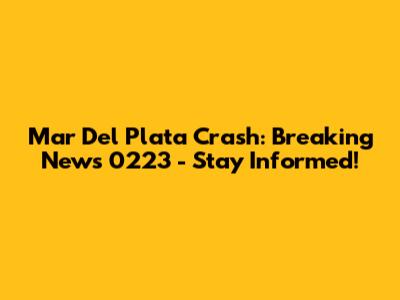Mar Del Plata Crash: Breaking News 0223 - Stay Informed!