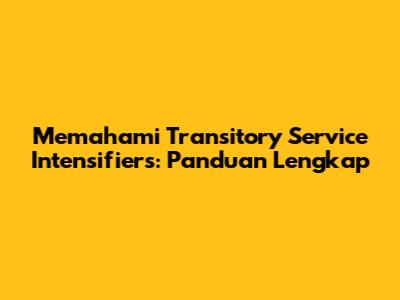 Memahami Transitory Service Intensifiers: Panduan Lengkap