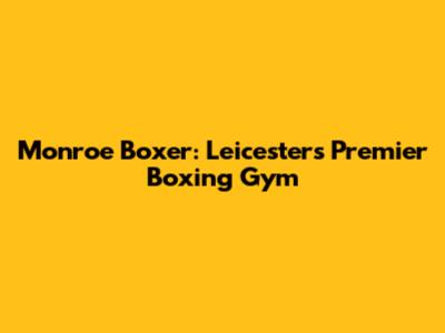Monroe Boxer: Leicester's Premier Boxing Gym