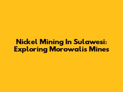 Nickel Mining In Sulawesi: Exploring Morowali's Mines