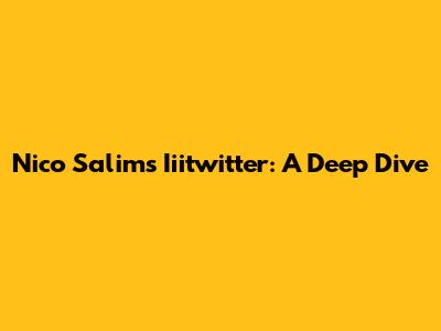 Nico Salim's Iiitwitter: A Deep Dive