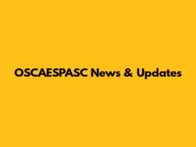 OSCAESPASC News & Updates