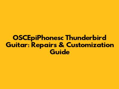 OSCEpiPhonesc Thunderbird Guitar: Repairs & Customization Guide
