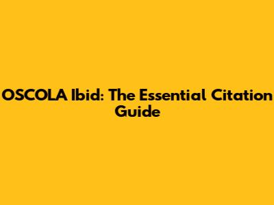 OSCOLA Ibid: The Essential Citation Guide