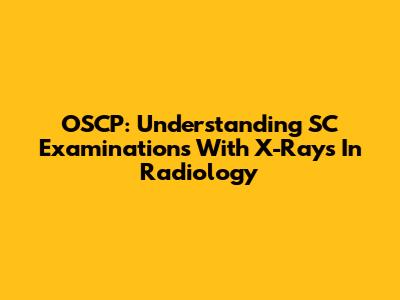 OSCP: Understanding SC Examinations With X-Rays In Radiology