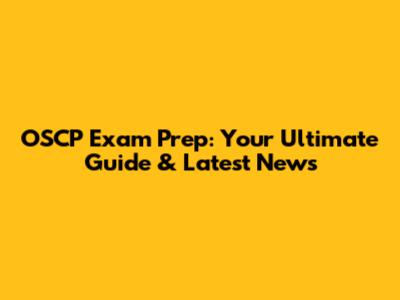 OSCP Exam Prep: Your Ultimate Guide & Latest News