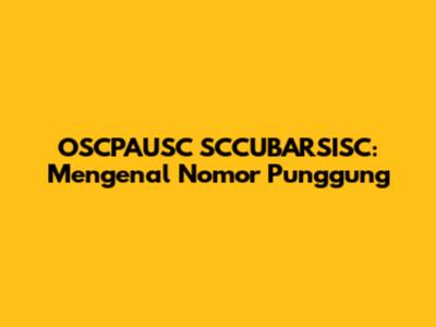 OSCPAUSC SCCUBARSISC: Mengenal Nomor Punggung