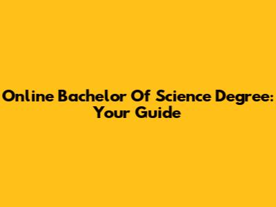 Online Bachelor Of Science Degree: Your Guide