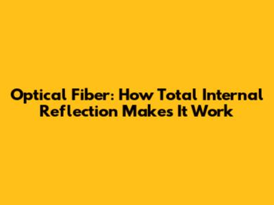 Optical Fiber: How Total Internal Reflection Makes It Work