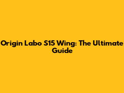 Origin Labo S15 Wing: The Ultimate Guide
