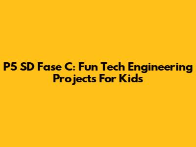 P5 SD Fase C: Fun Tech Engineering Projects For Kids