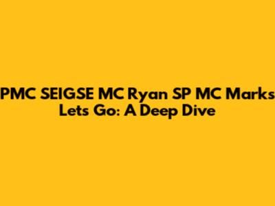 PMC SEIGSE MC Ryan SP MC Marks Let's Go: A Deep Dive