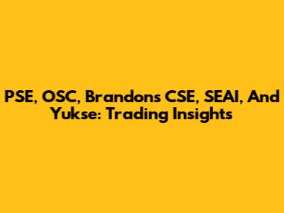 PSE, OSC, Brandon's CSE, SEAI, And Yukse: Trading Insights