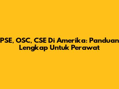 PSE, OSC, CSE Di Amerika: Panduan Lengkap Untuk Perawat