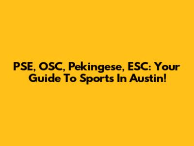 PSE, OSC, Pekingese, ESC: Your Guide To Sports In Austin!