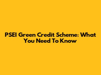 PSEI Green Credit Scheme: What You Need To Know