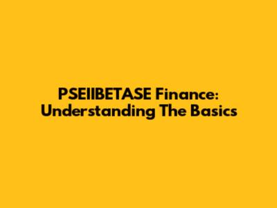PSEIIBETASE Finance: Understanding The Basics