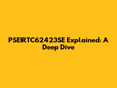 PSEIRTC62423SE Explained: A Deep Dive
