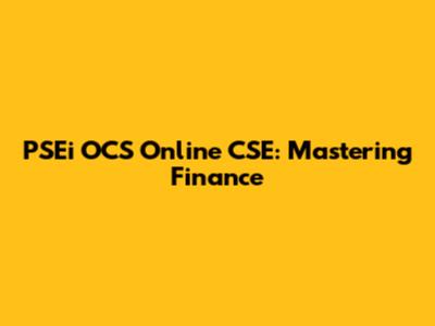 PSEi OCS Online CSE: Mastering Finance
