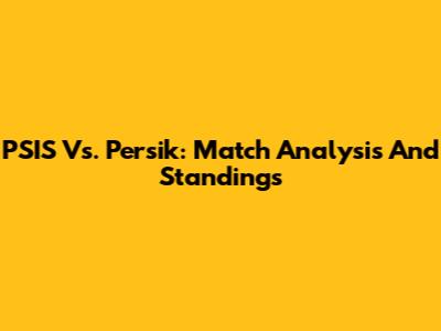 PSIS Vs. Persik: Match Analysis And Standings