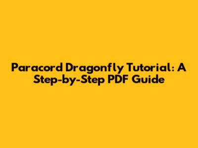 Paracord Dragonfly Tutorial: A Step-by-Step PDF Guide