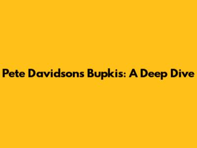 Pete Davidson's Bupkis: A Deep Dive